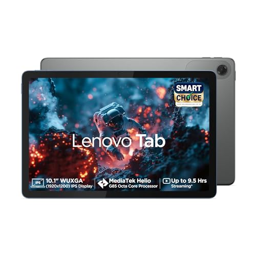 Lenovo Tab | 10.1" Display | Wi-Fi Only | 4 GB RAM + 64 GB ROM (Expandable up to 1 TB) | Metal Body | Dual Speakers with Dolby Atmos | Android 14 | Color: Luna Grey