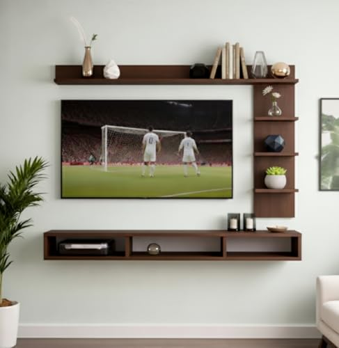 Bros Moon MDF C Shaped 48 inches Tv Cabinet for Wall for Living Room/Kid's Room/Bedroom ((Total Brown) Suitable for Upto 48 inches Smart tv)