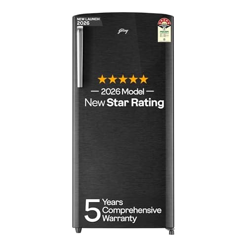 Godrej 194 L 5 Star 5 Years Comprehensive Warranty | Turbo Cooling Technology | Moisture Control, Hygiene+ Inverter Technology | Single Door Refrigerator (RD EMARVEL 215EN THI FS ST)