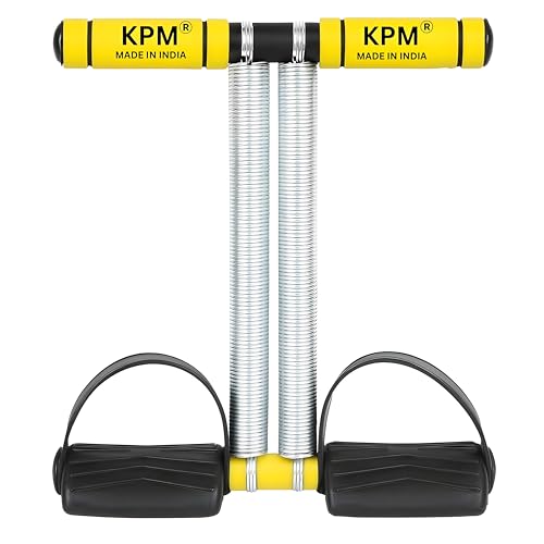 KPM India's No.1 Tummy Trimmer Double Spring Ab Exerciser with Foot Pedals & Anti-Slip Foam Handles, Full Body Home Workout Equipment for Abs, Arms, Legs & Core Fitness (Made in India)