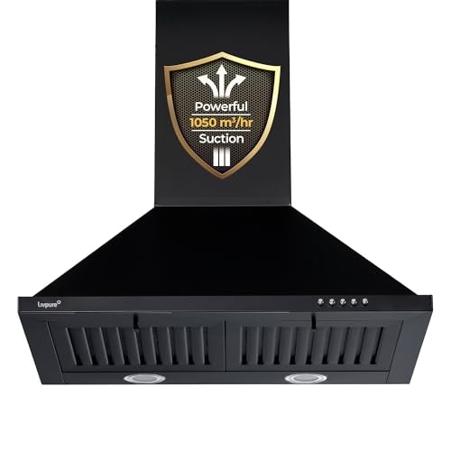 Livpure Alder Neo 60 cm | Pyramid | 1050 m³/hr Suction | Baffle Filter | Push Button Control | Low Noise | 5 Year Motor +1 Year Comprehensive Warranty | Black