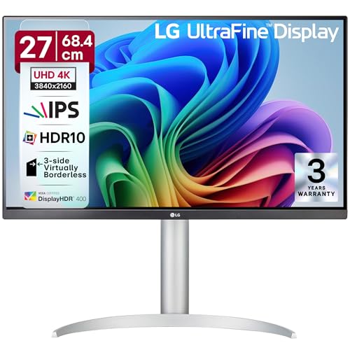 LG 27UP850K 68.4 cm (27 Inch) Ultrafine UHD (3840 x 2160) IPS Monitor, VESA DisplayHDR 400, 95% DCI-P3, DP, HDMI, USB Type-C (90W PD), Speakers, Integrated Mac Controls, Anti-Glare, HAS Stand, White