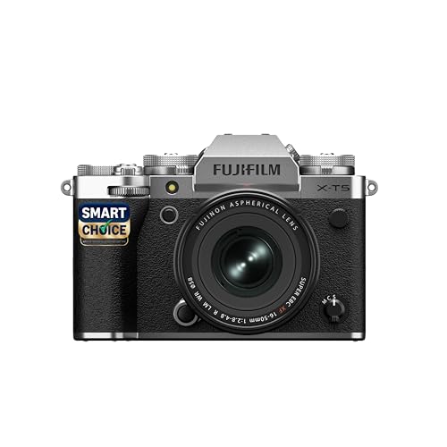 Fujifilm X-T5 40MP APS-C X-Trans Sensor|Smartchoice|Pixel Shift|IBIS System|Ultra high Resolution mirrorless Camera|6k 30p|Quick Lever for Photo/Video with XF 16-50mm f/2.8-4.8 Lens -Silver
