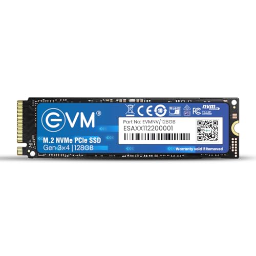 EVM 128GB NVMe M.2 SSD 2280 | PCIe Gen 3x4 Internal SSD | Up to 1800MB/s Read 700MB/s Write | Laptop Desktop Upgrade Storage | 5 Year Warranty (EVMNV-128GB)