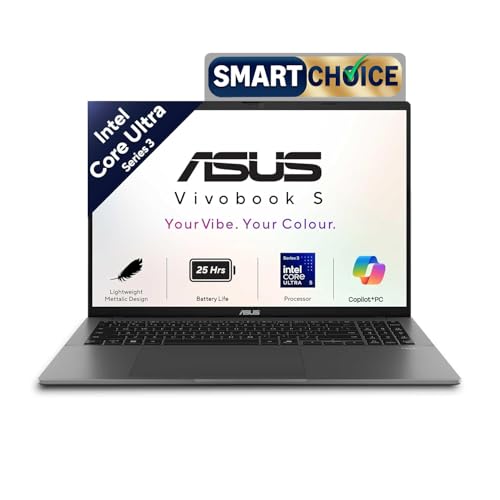 ASUS Vivobook S16 (2026),Intel Core Ultra 5 325 (Series 3), Intel iGPU, 16GB RAM, 512GB SSD, OLED, 16"(40 cm),Windows 11, M365 Basic(1Y), Office 2024, Matte Gray, 1.7 Kg, S3607AA-SH086WS, Copilot+ PC