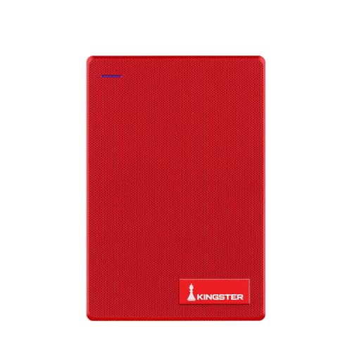 KINGSTER® 500GB Ultra Slim External Hard Drive | Portable USB 3.0 HDD 5Gbps | Plug & Play | Shock-Resistant Backup Drive for Laptop, PC, Mac | Ultra Lightweight – Red