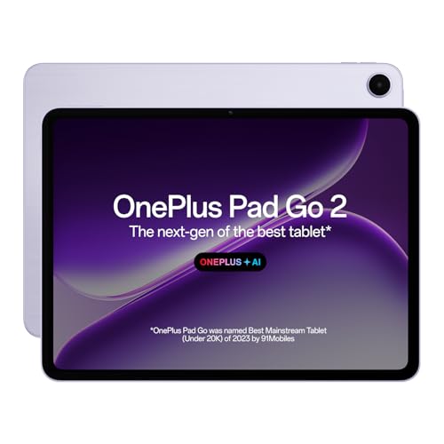 OnePlus Pad Go 2, 30.73 cm (12.1 inch) 2.8K Display, Dolby Vision™, 120Hz Refresh Rate, Quad Speakers, AI, 10050 mAh Battery, Wi-Fi Tablet, 8GB RAM 128 GB Storage, Lavender Drift