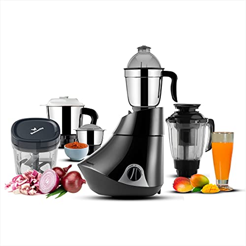 Butterfly 750 Watts 4 Jar Mixer Grinder And 900 Ml Unbreakable Chopper Combo, Grey