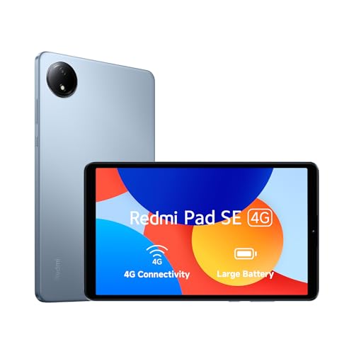 Redmi Pad SE 4G | Mediatek Helio G55| 8.7-Inc Display |Wi-Fi 6650mAH Battery | 90Hz Smooth Refresh Rate| 4GB, 128GB | 1340 X 800 Display | 1 Billion Colours | Dolby Atmos | Dual Speakers | Ocean Blue