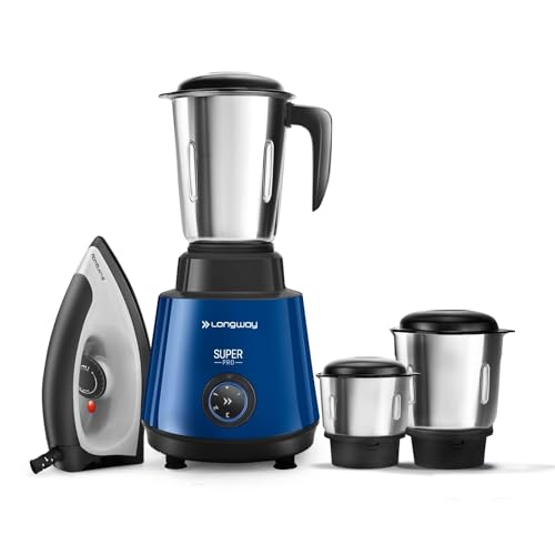 Longway Super Pro Mixer Grinder | Up to 750 Watt Powerful Motor for Grinding, Mixing, Juicing | 2 Years Warranty