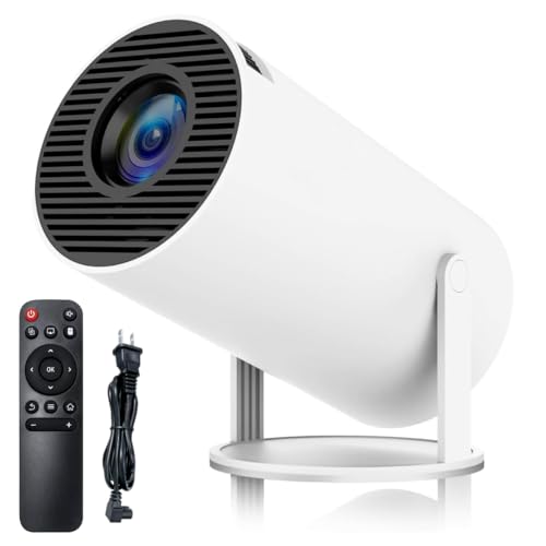 PANSEBA Smart Projector with Android 11 HD Projector 1080P 4K WiFi6 BT Home Theater Video Projector 180° Rotatable Stand Car Keystone Correction for Mobile Phone TV Stick (PNS-P43)