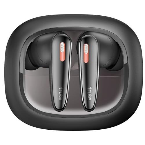truke New Launch Crystal Bass True Wireless in Ear Earbuds with 13mm Drivers, 70H Playtime Fast Charge, Made in India, HiFi Sound TWS, 40ms Low Latency, 4Mics ENC, BT 5.4 (Matte Black)