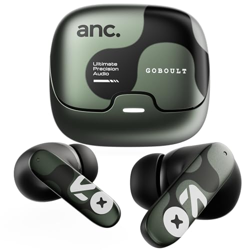 GOBOULT Z40 Pro v2.0 in Ear Earbuds with ANC, 100H Playtime, Amp App Support, Active Noise Cancellation, Quad Mic ENC, Dual Device Pairing, 13mm Driver, Bluetooth 5.4 Wireless (Jungle Green)
