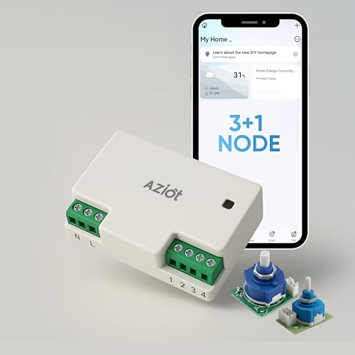 AZIOT 3+1 Fan Smart Switch - WiFi/Bluetooth Communication - Made in India - Timer Function - Works with Google Home and Amazon Alexa… (3+1 Node)