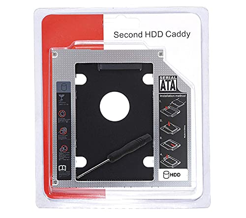 SKYCELL Caddy for SSD & HDD for Optical Bay 2nd Hard Drive Caddy, Caddy 9.5mm for Laptop