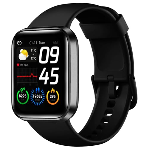 Bouncefit M I D116 Fitness Band Smart Watch for Men, Women, Boys, Girls, Kids – Single Touch Interface, Water Resistant, Workout Modes, Quick Charge Sports Smartwatch – Black