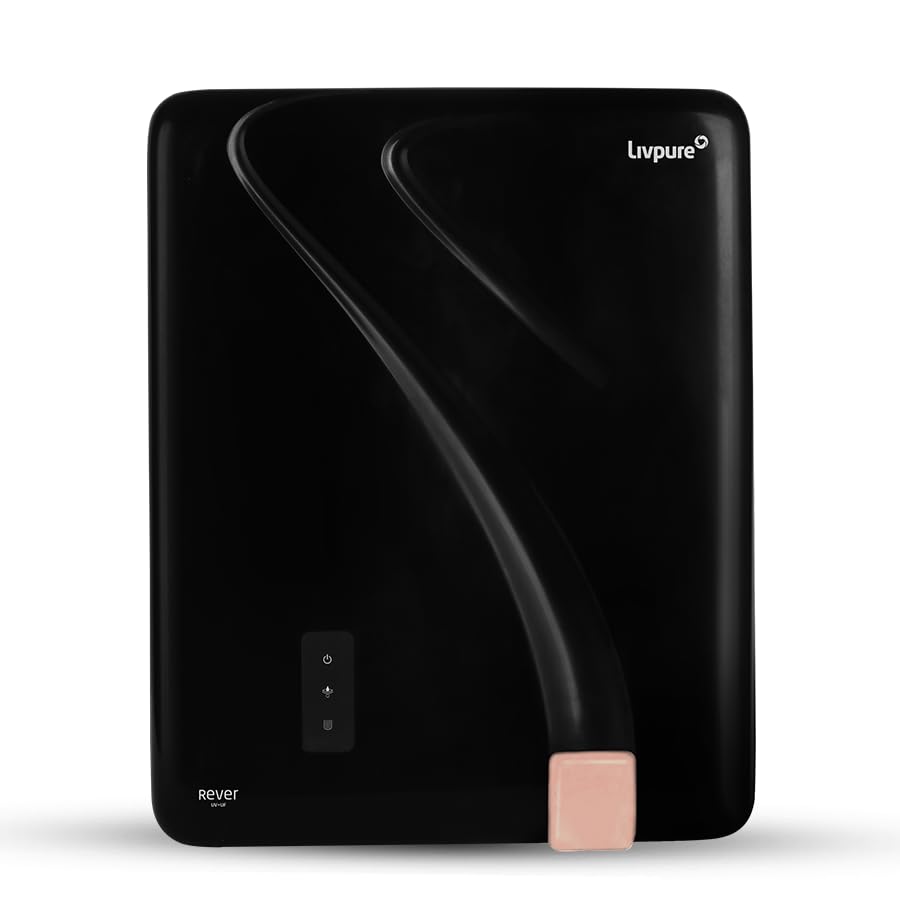Livpure Rever UV+UF Water Purifier | Free Standard Installation | 5-Stage Advanced Filtration | In-Tank UV Sterilization | Ultra-Filtration Cartridge | Post Carbon for Odor & Chlorine Removal| Black