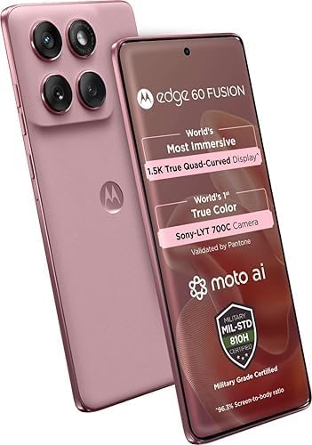 Motorola Edge 60 Fusion 5G (Pantone Zephyr, 8GB RAM, 128GB Storage) | 6.67" pOLED Display | IP68 | 50MP+13MP Rear | 32MP Front Camera | MediaTek 7400 Processor| 5500mAh Battery | 68W Turbo Charger