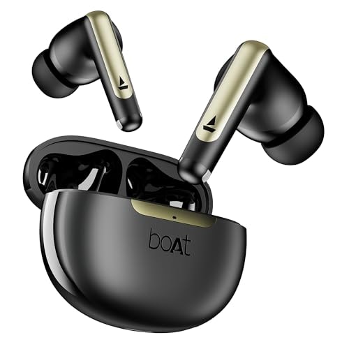boAt Airdopes 141 Elite ANC (2025), ANC(~35dB), 4Mics ENx Tech, 42H Battery, Fast Charge,Stream Ad Free Music via App Support, IPX5, Bluetooth Earbuds, TWS Ear Buds Wireless Earphones with mic (Black)