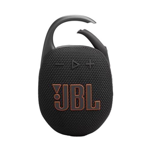 JBL Clip 5, Wireless Ultra Portable Bluetooth Speaker, Pro Sound, 12hrs of Playtime, Integrated Carabiner, Vibrant Colors with Rugged Fabric Design, Dust & Waterproof, Type C (Without Mic, Black)