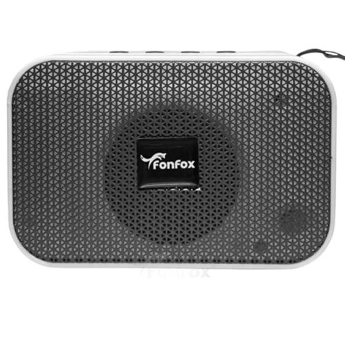 fonfox mini Portable Bluetooth Speaker, White and Turquoise, Wireless Audio Device with Control Buttons