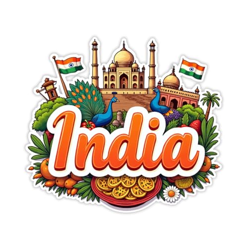 GiftOday India Country Theme Souvenir Wooden Refrigerator Stylish Fridge Magnet - Perfect Souvenir Gift for Brother, Sister, Kids | Kitchen Decor | Fridge Decoration | Size 3x3 Inches | Pack of 1
