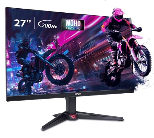 acer Nitro VG270U X1 | 27 Inch WQHD (2560×1440) IPS Gaming Monitor | 200 Hz Refresh Rate | 0.5 ms Response | AMD FreeSync Premium | HDR10 | DCI-P3 90% | 2×HDMI 2.0, 1 x DP 1.4 | Speakers I Eye Care