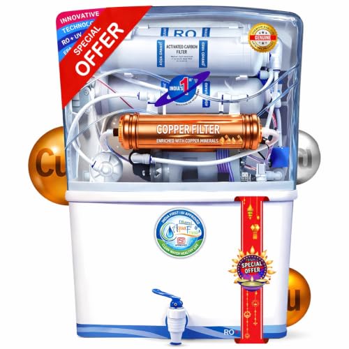 DHANVI AquaFresh RO+UV+UF Water Purifier 10L | Copper + Mineral Technology | TDS Adjuster | 8 Stage Purification | Suitable for Home Kitchen & Office