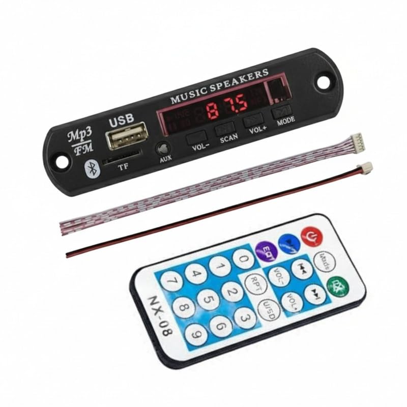 ERH India 2. 5V Bluetooth Speaker Module Card Decoder Board with FM USB AUX MP3 Player Amplifier DIY Kit and Remote