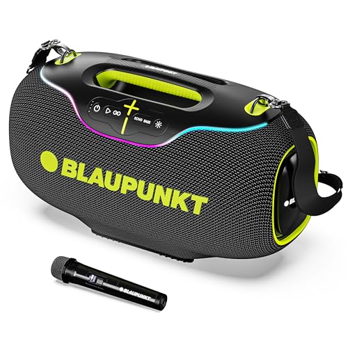Blaupunkt Atomik Knightz 45K I India’s First Most Powerful 450W Party Speaker Boombox I Big 6 Speakers I Never Before 27K mAh Removable Battery I Neon Lights I IPX6 Splash Proof I Wireless Karaoke