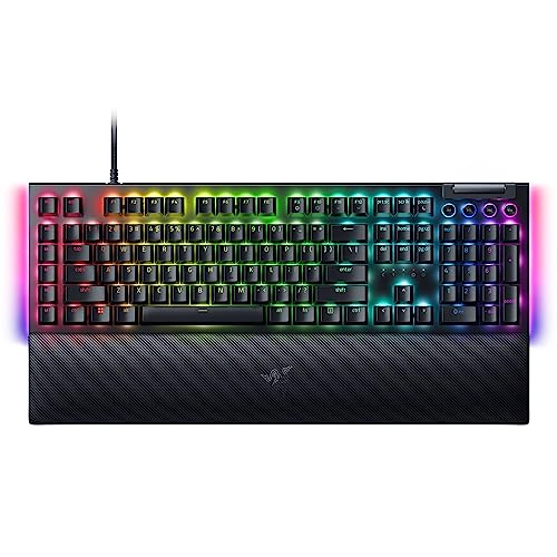 Razer BlackWidow V4 -Yellow Mechanical Switches I 6 Dedicated Macro Keys I 2-Side Underglow and Per-Key Lighting I Mechanical Gaming Keyboard with Razer Chroma RGB- Black - RZ03-04691800-R3M1
