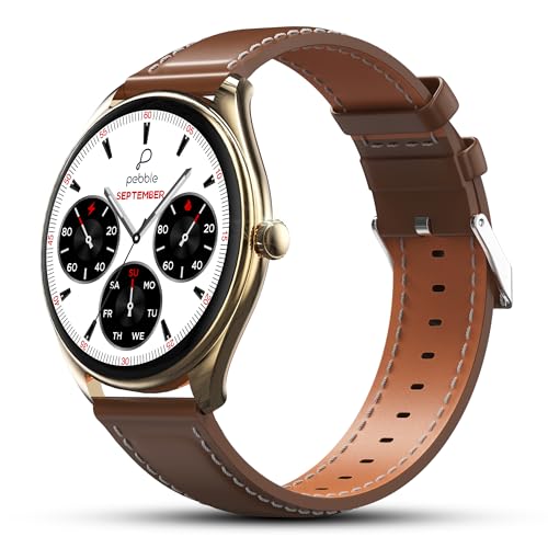 Pebble Royale Legend | 1.43" AMOLED Display | Ultra-Slim Premium Build | Always-On Display | Bluetooth Calling | Health Tracking & Smart Features (Brown)
