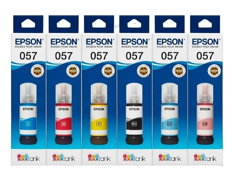 057 OG Refill Ink Compatible with Epson L8050, L18050 Printer - Compatible Ink Bottle for Epson 057 Inktank Printer - (70gm x C/M/Y/Bk/LC/LM) Ink Bottles 1