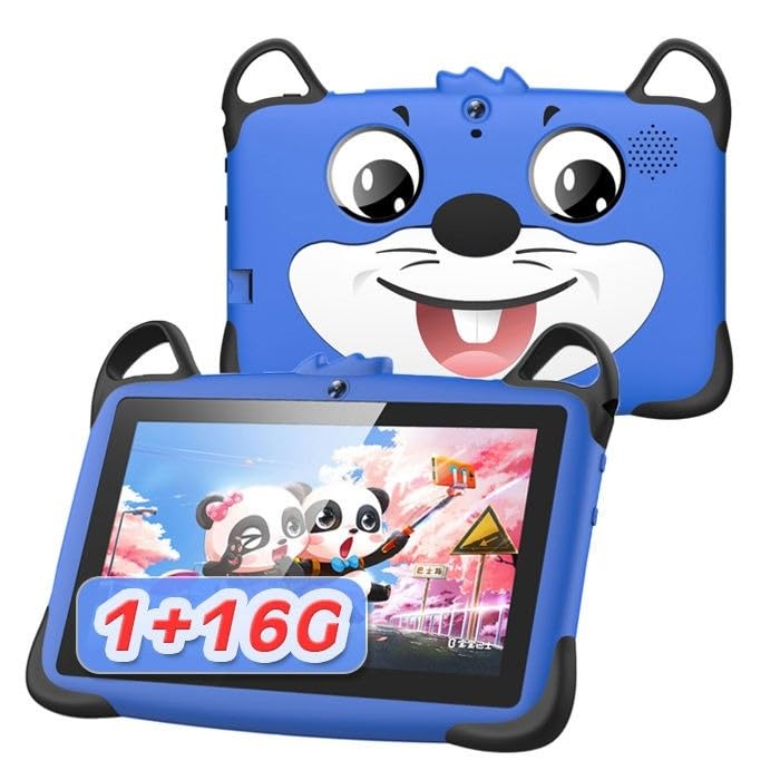 sestore.in Kids Android Learning Tablet | 7" HD Display | Pre-Loaded Learning Apps | Parental Control | WiFi | Shockproof Case | Kids Educational Smart Tablet | Ideal for Ages 3–10 (Blue)