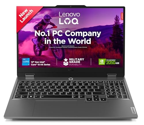 Lenovo LOQ, 12th Gen Intel Core i5 12450HX, RTX 2050-4GB, 12GB RAM, 512GB SSD,FHD, 15.6"/39.6cm, 144Hz, Windows 11, Office Home 2024, Grey, 2.4Kg, 3 Mon. Game Pass, 83GS00LJIN, Gaming Laptop