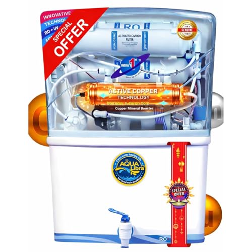 ​Aqua Libra 12L RO Water Purifier | RO+UV+UF+Active Copper | In-Tank UV LED Sterilization | Suitable for Borewell & Municipal Water | ISI Certified | 1 Year Warranty