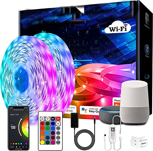 Gesto 10 Meters Rgb Strip Lights for Room with Adaptor - Music Sync RGB Lights with Alexa, Google & App and Remote Operated – 600 Led Waterproof Smart Led Light - Multicolor Lights for Home,Bedroom,Pc