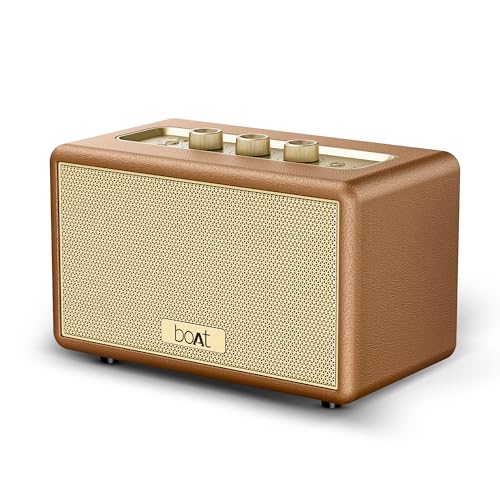Stone Opus, 80W Signature Sound, 12HRS Battery, Multilink Connectivity, Built-in Subwoofer, Premium Design, TWS, Bluetooth Speaker, Wireless Speaker, Portable Speaker (Caramel Brown)