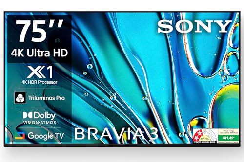 Sony BRAVIA 3 Series 189 cm (75 inches) 4K Ultra HD AI Smart LED Google TV K-75S30 (Black)