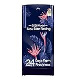 Godrej 183 L 3 Star | Toughened Glass Shelves | 24 Day Farm Freshness | Jumbo Vegetable Tray | Direct Cool Single Door Refrigerator (RD R190CN THF FR BL, Floral Blue)