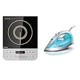 Philips Viva Collection HD4928/01 2100 watts Induction Cooktop (Black) & GC1011 1200 watts Plastic Steam Iron (Colour May Vary) Combo