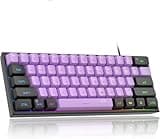 MageGee TS91 Mini 60% Gaming Keyboard, RGB Backlit 61 Key Keyboard, Ergonomic Waterproof Mechanical Feeling Office Computer Keyboard for PC, MAC, PS4, Gamer(Violet)…