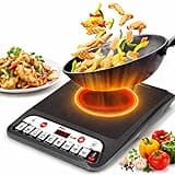Lapras 𝟏𝟓 𝐘𝐞𝐚𝐫 𝐖𝐚𝐫𝐫𝐚𝐧𝐭𝐲 Induction Cooktop 2000 Watt, Digital Infrared Cooker with Touch Control, Portable Electric Glass Stove, Fast Heating Hot Plate, 8 Preset Cooking Menus